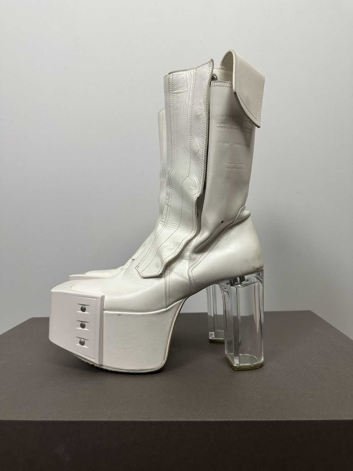 Rick Owens SS22 ‘FOGACHINE’ Beveled Motokiss Fogpocket Boots Size US 6.5 / EU 39-40 - 2 Thumbnail