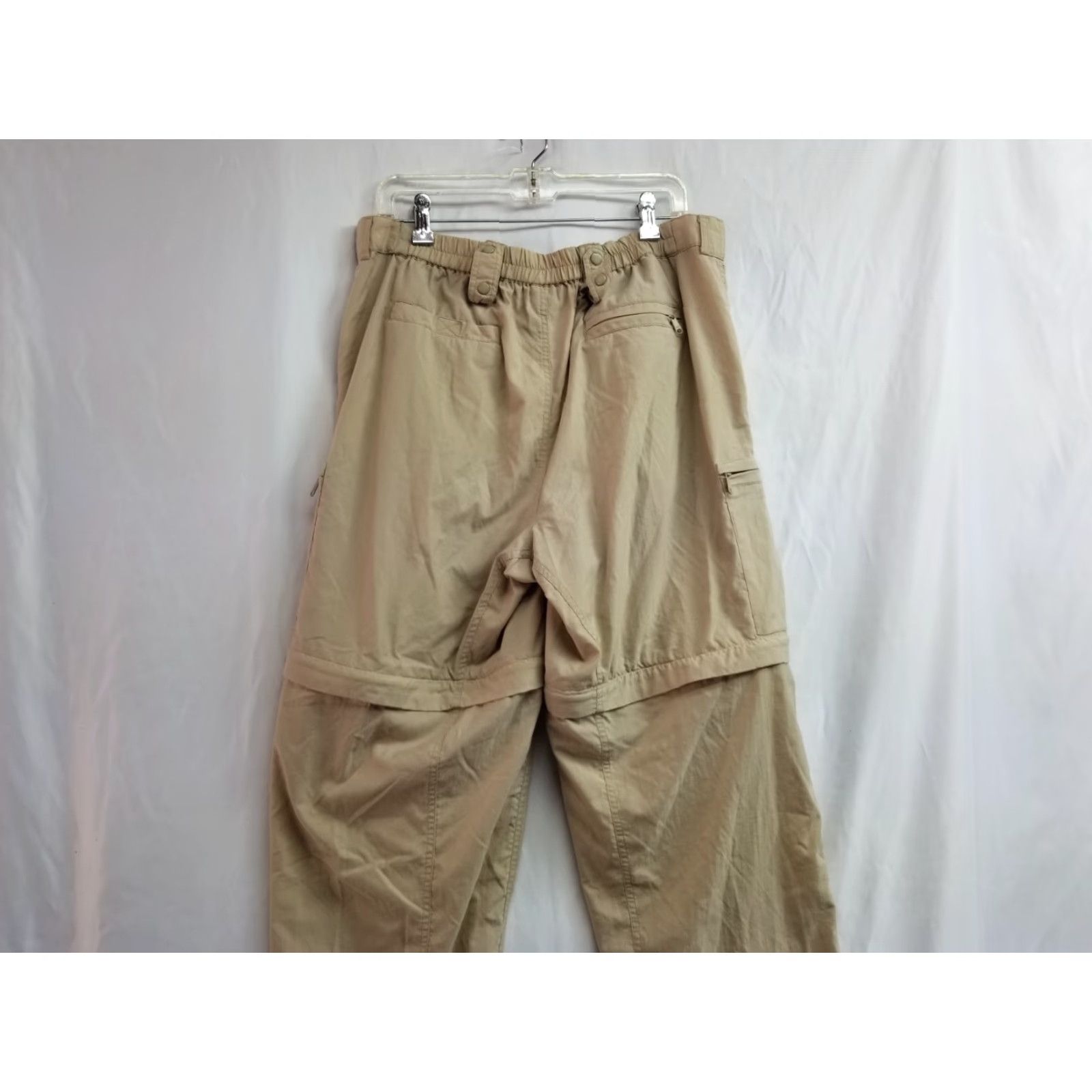 ExOfficio ExOfficio Pants Mens Size Large Long Nylon Khaki Cargo Pocket Belted Pockets Straight Inseam 31" Size US 33 - 3 Thumbnail