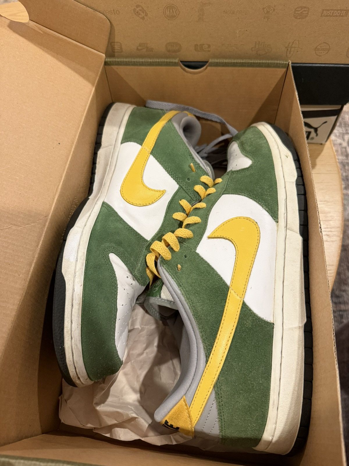 Nike Vintage Nike Dunk Low 2005 Mens Size 13 Yellow & Green Size US 13 / EU 46 - 8 Thumbnail