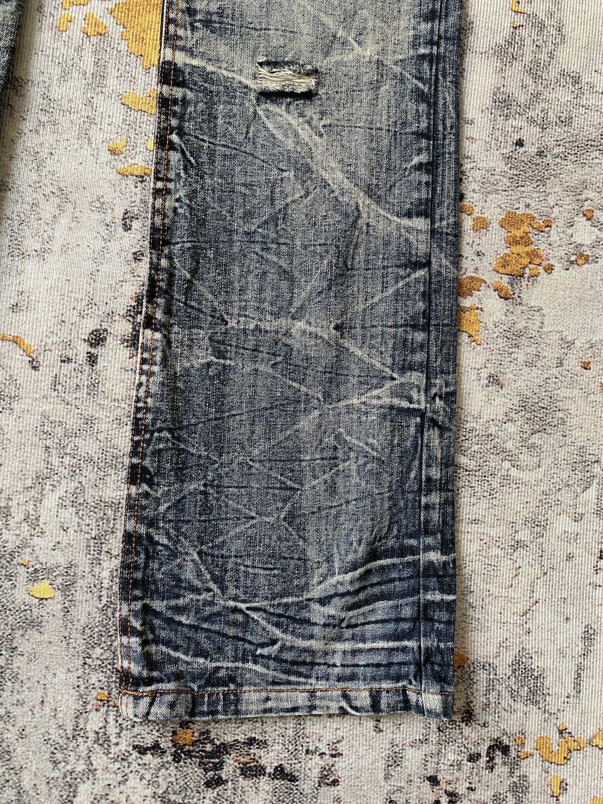 Japanese Brand Black Baccara Honey Comb Claws Mark Distressed Flare Denim Size US 30 / EU 46 - 7 Thumbnail
