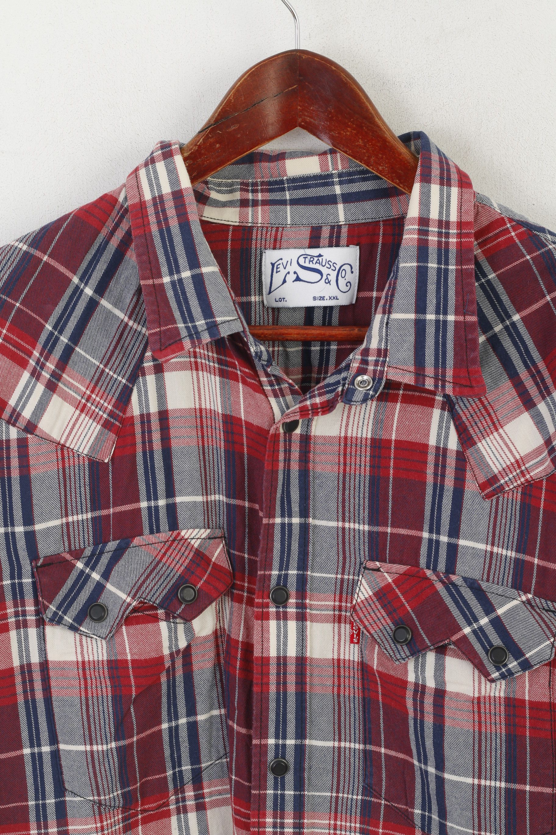 Levi's Levi's Men XXL Casual Shirt Maroon Check Cotton 9523 Size US XXL / EU 58 / 5 - 3 Thumbnail