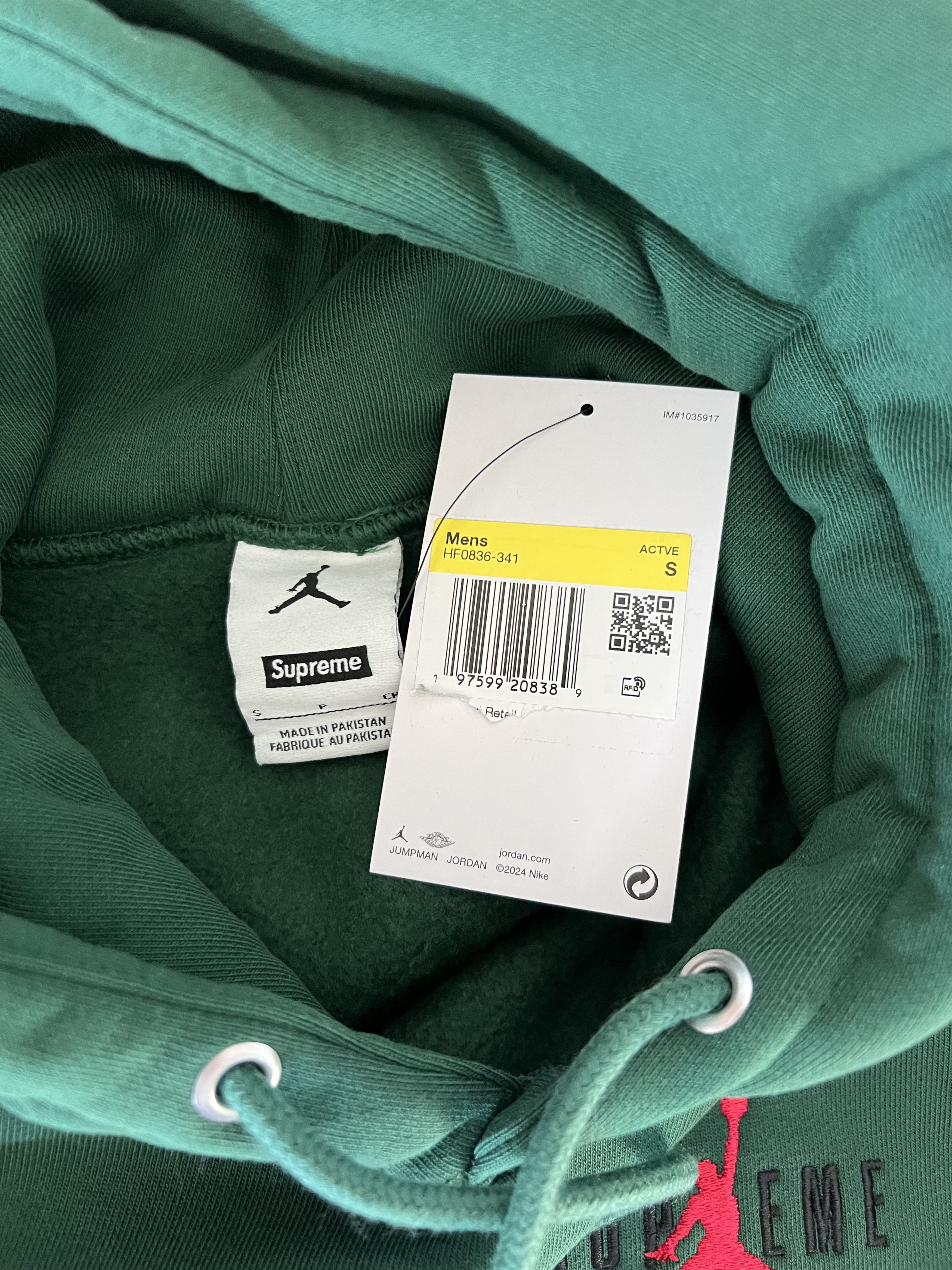 Jordan Brand × Supreme Supreme Jordan Hooded Sweatshirt in Green Size US S / EU 44-46 / 1 - 8 Thumbnail