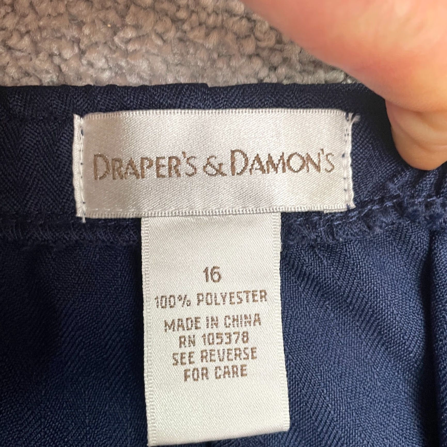 Vintage VINTAGE Draper's & Damon's Dress Pants Womens 16 Blue Pull On Elastic 90's Y2K Size 38" / US 16 / IT 52 - 5 Thumbnail