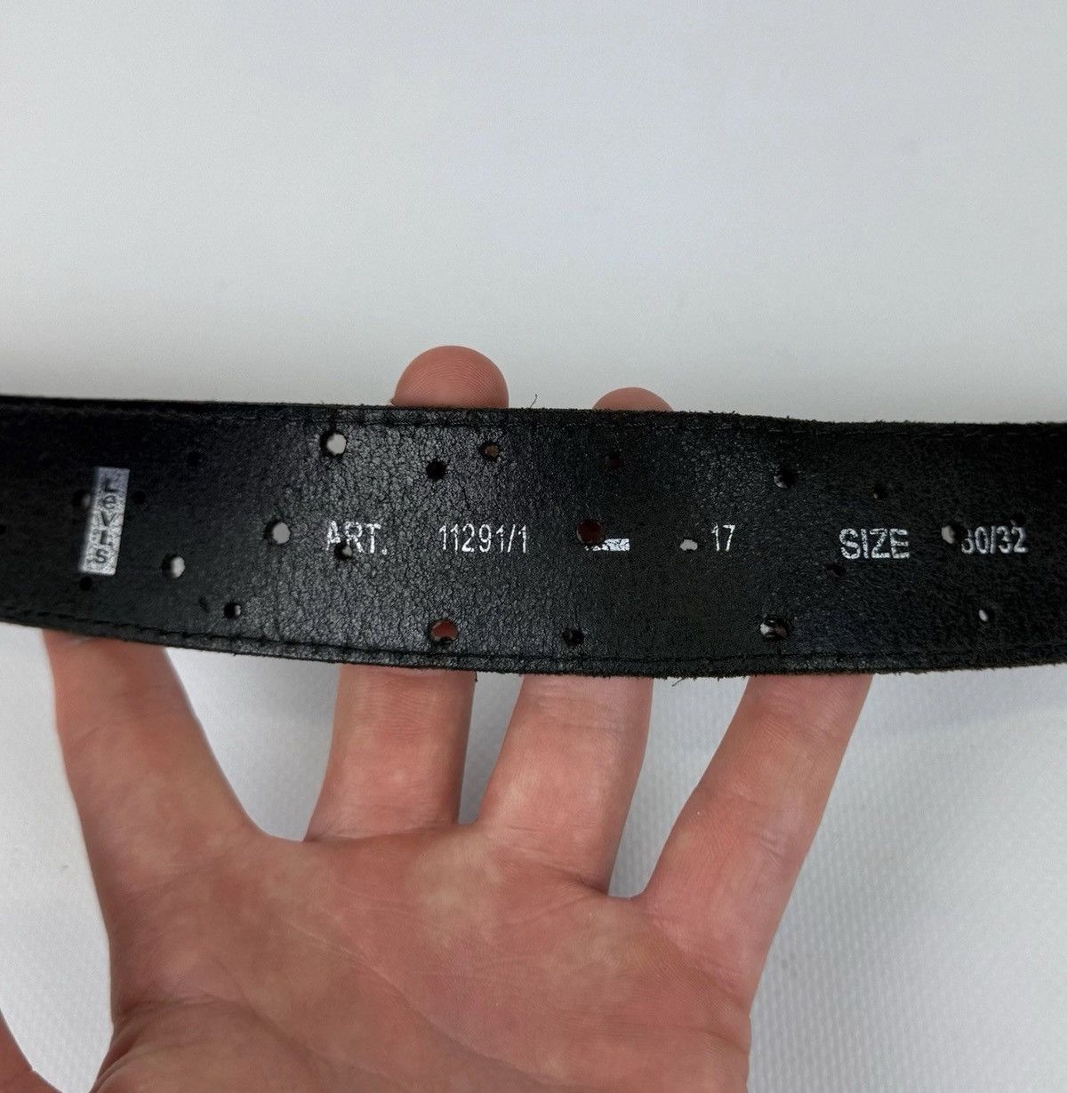 Levi's Levi’s Avant Garde Leather Denim Jeans Blue Belt Unisex Fade Size ONE SIZE - 9 Thumbnail