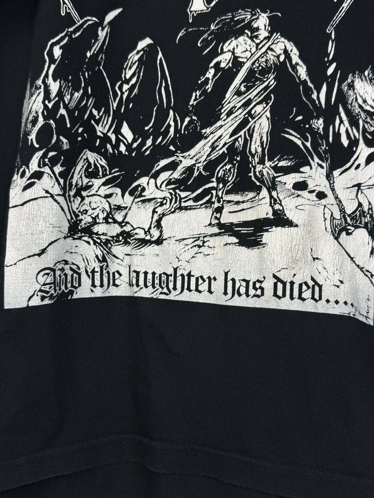 Band Tees 90s Unleashed 1991 And The Laughter Had Died Metal T-Shirt L Size US L / EU 52-54 / 3 - 3 Thumbnail