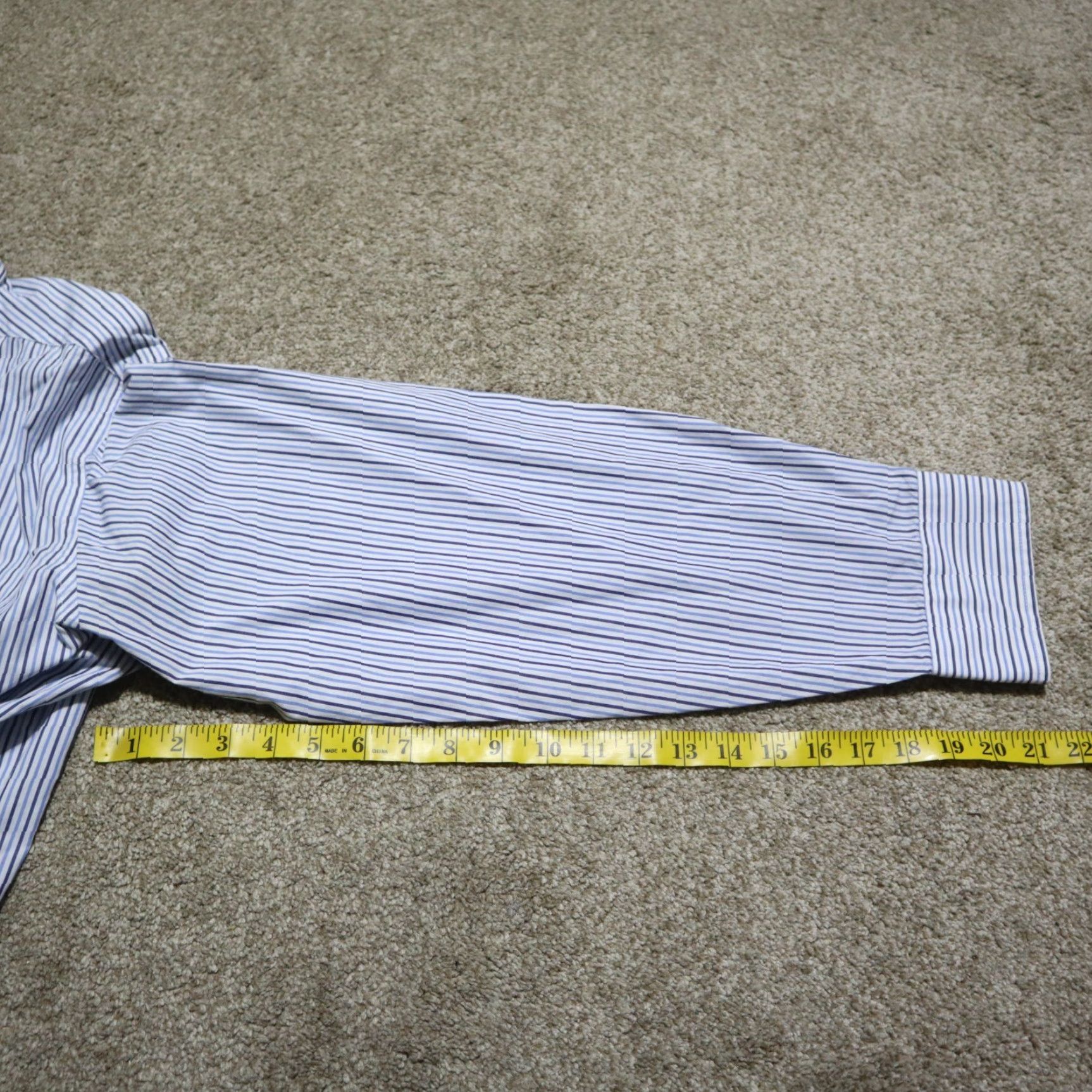 Chaps Chaps Shirt Button-Down Blue Stripes Classic Fit Long Sleeve Men's 17.5 34 / 35 Size US XXL / EU 58 / 5 - 7 Thumbnail