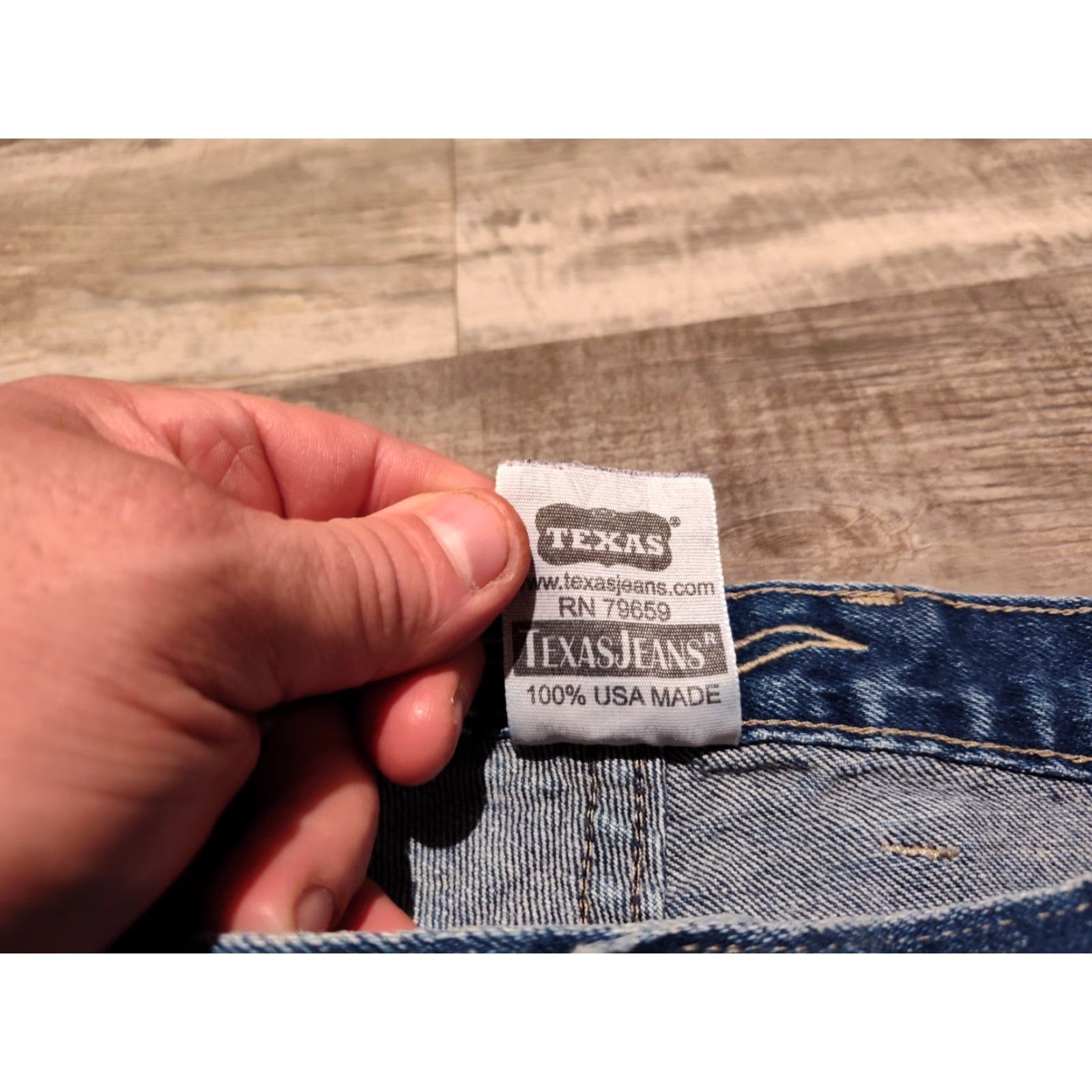 Denime VINTAGE Texas Jeans Women's Jean Size 18 Bootcut Dark Blue Denim Stretch High Rise 5-Pocket US Made Size 40" / US 18 - 7 Thumbnail