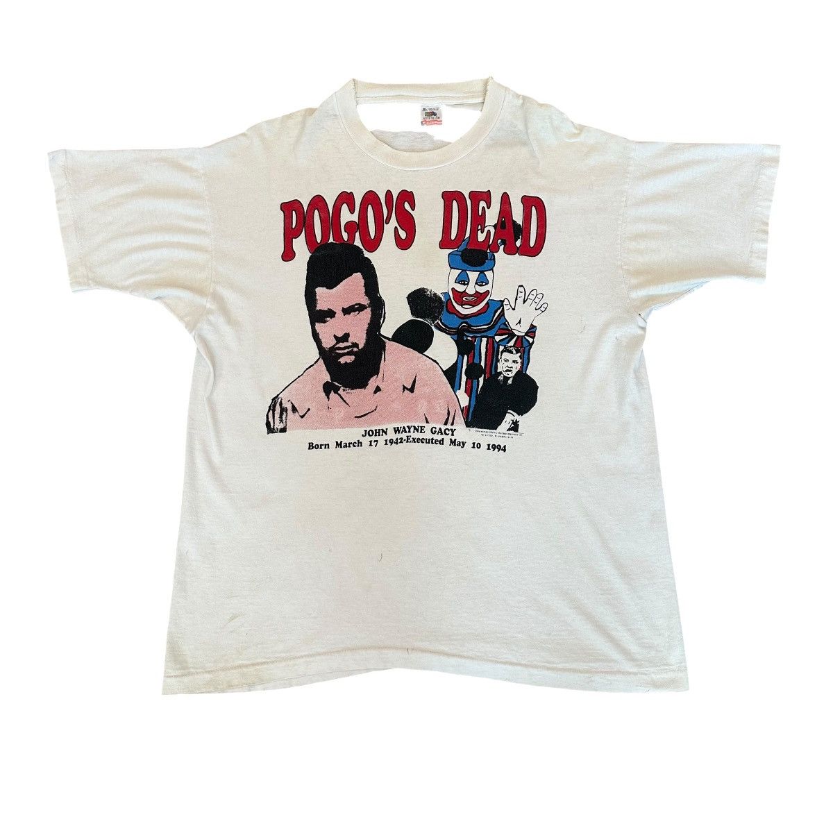 Vintage Vintage 1994 Pogos Dead John Wayne Gacy Serial Killer Shirt Size US XL / EU 56 / 4 - 1 Thumbnail