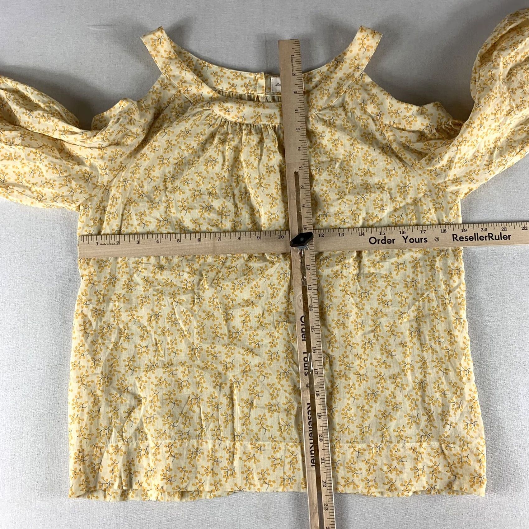 Vintage VINTAGE Meadow Rue BLOUSE Womens Size 2 YELLOW FLORAL BALLOON SLEEVE COLD SHOULDER Size XS / US 0-2 / IT 36-38 - 5 Thumbnail