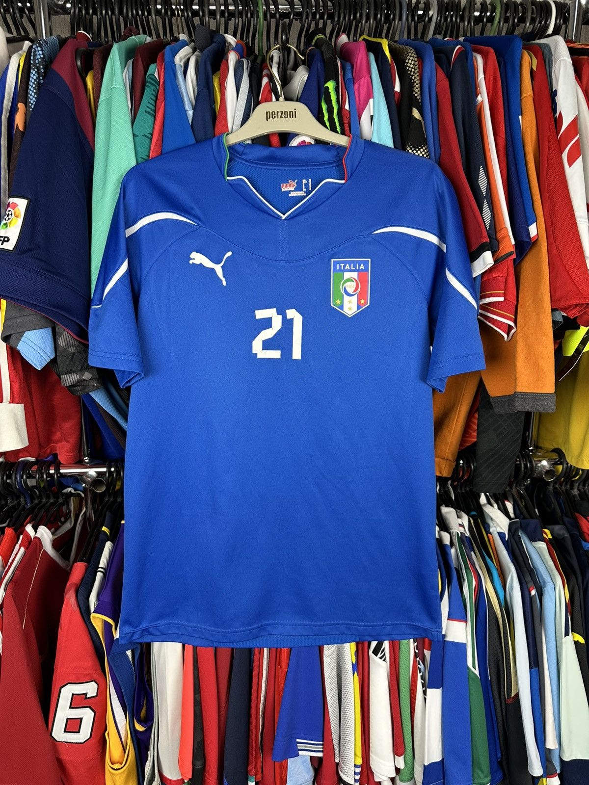 Puma Andrea Pirlo #21 Italy 2010 Football Shirt Soccer Jersey Size US M / EU 48-50 / 2 - 1 Thumbnail