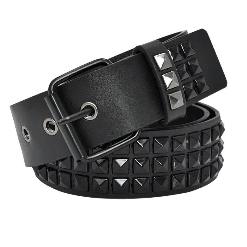 Leather Senior Rivets Punk Style Belt Size ONE SIZE - 5 Thumbnail