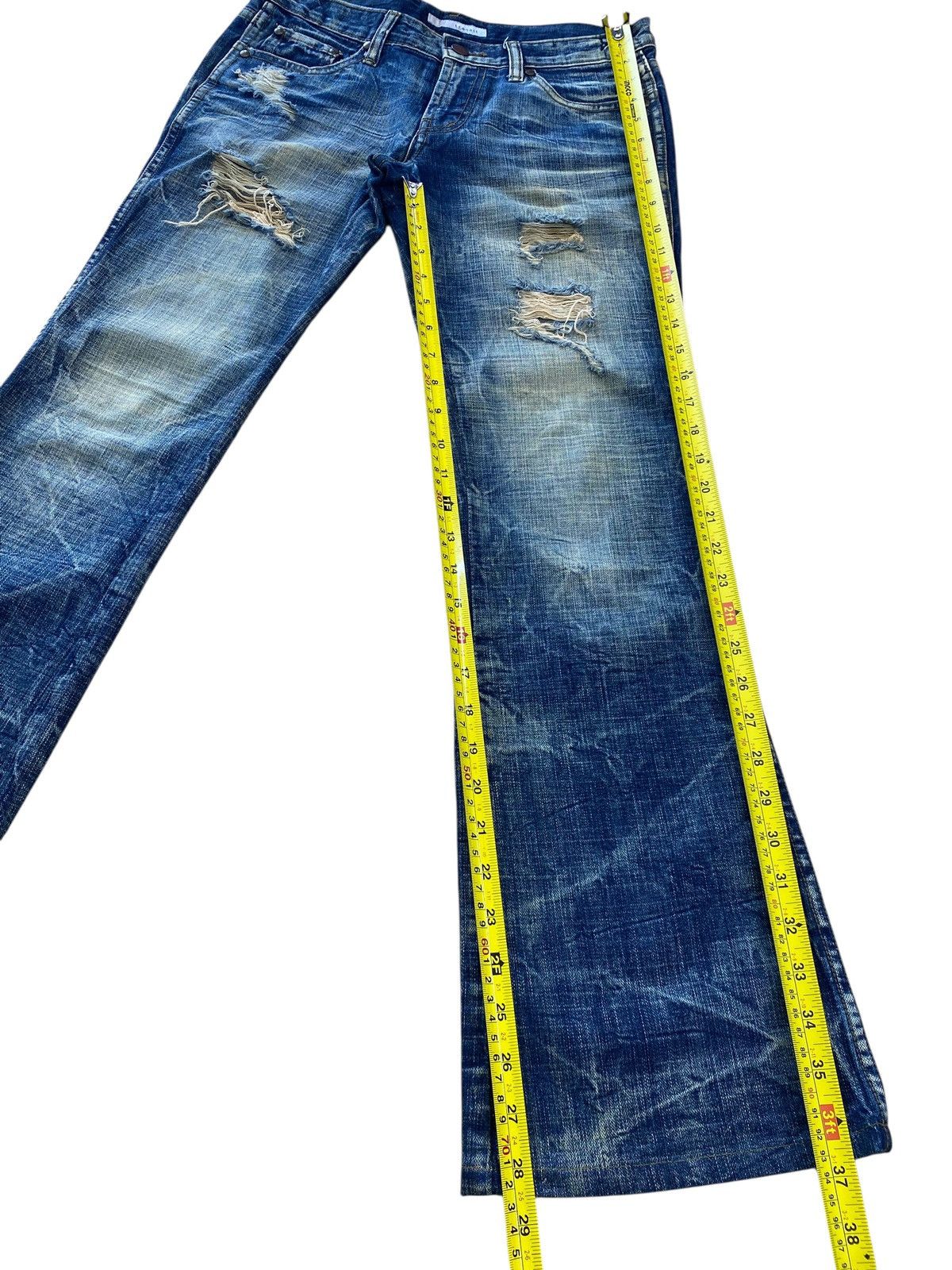Transit Transit Faded Wash Honey Comb Style Flare Jeans Size US 30 / EU 46 - 8 Thumbnail