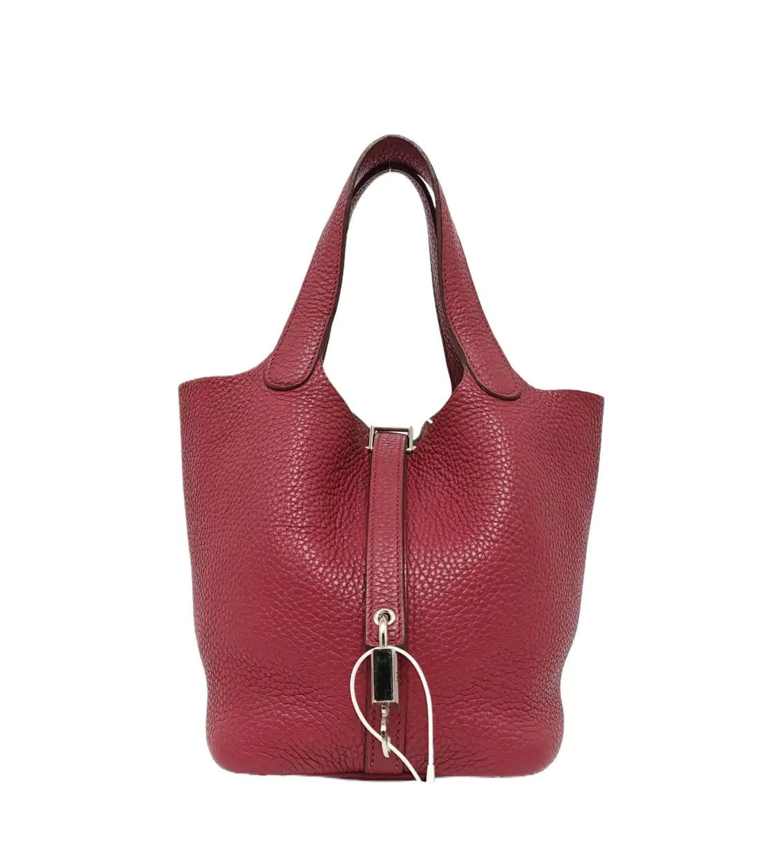 Hermes Hermes Picotin Lock 18 Rouge Casaque Clemence cowhide leather picotin handbag si Size ONE SIZE - 1 Thumbnail