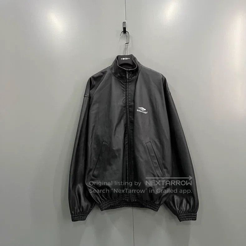 Balenciaga Balenciaga Black Embroidered Letter Leather Jacket Size US S / EU 44-46 / 1 - 1 Thumbnail