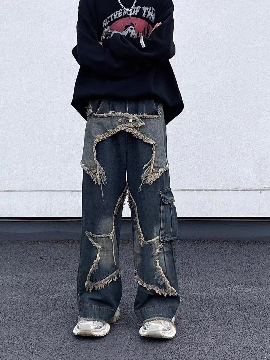 Japanese Brand × Jean Detachable pentagram design baggy jeans Size US 34 / EU 50 - 4 Thumbnail