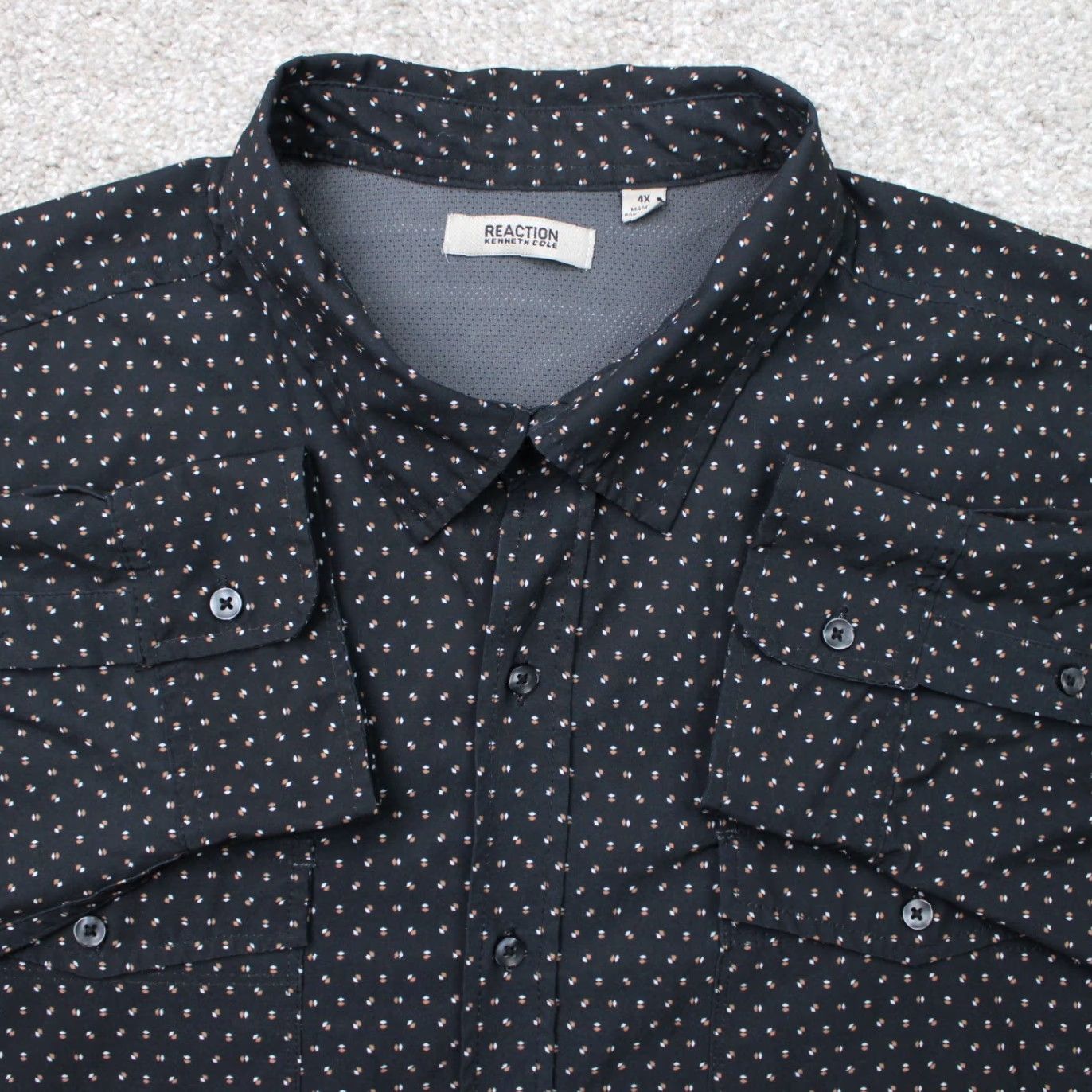 Kenneth Cole Kenneth Cole Shirt Mens 4XL Black Geometric Mobility Woven Stretch L/S Size US XXL / EU 58 / 5 - 2 Thumbnail