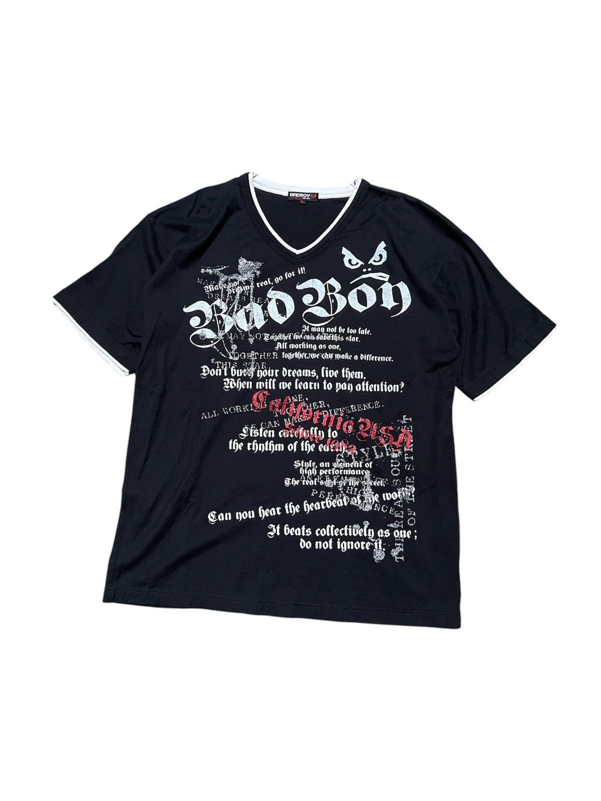 14th Addiction × KMRii Badboy Tribal Tshirt Poem Punk Double Layer Short Sleeve Size US L / EU 52-54 / 3 - 1 Thumbnail