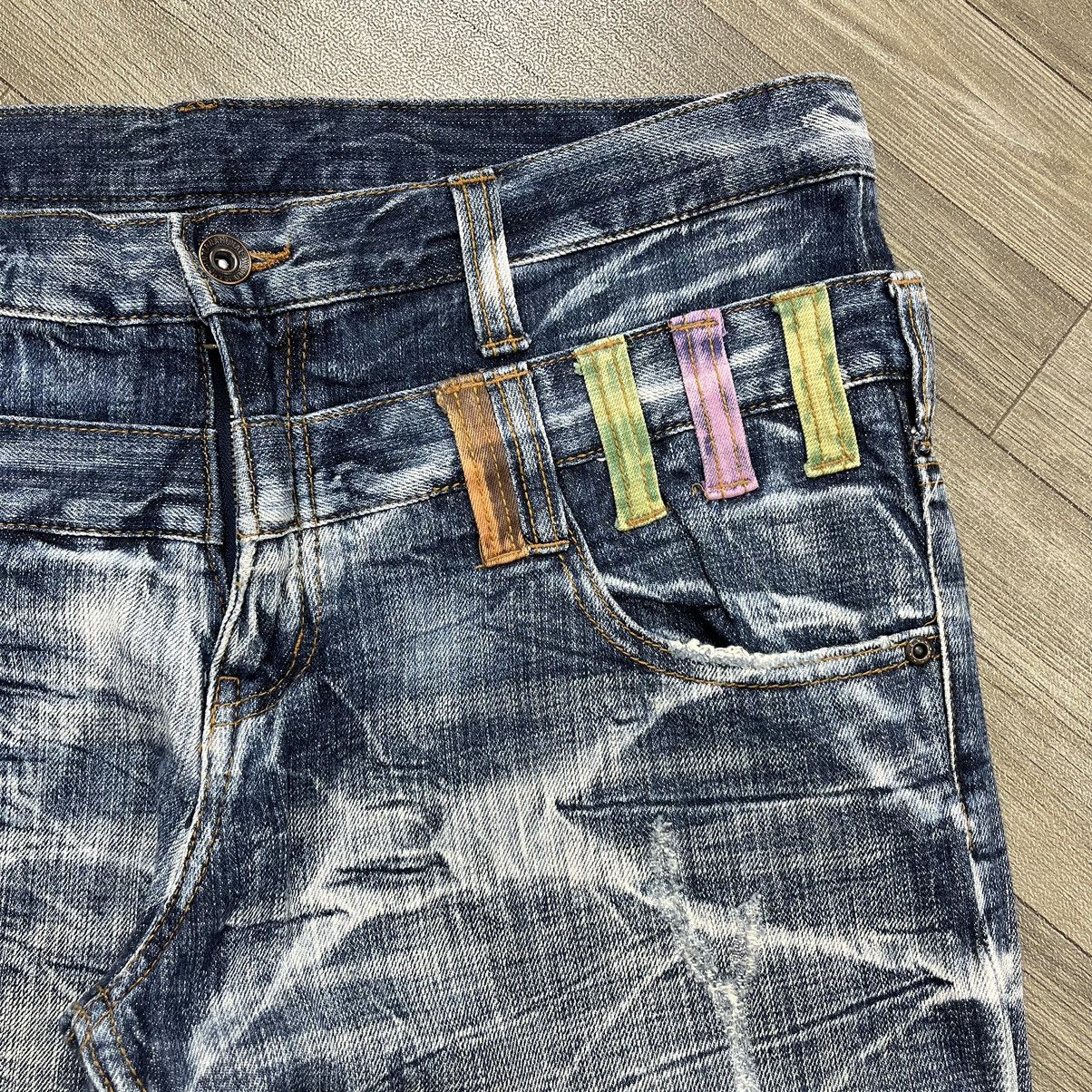 If Six Was Nine Japanese Brand Double Waist Distressed Stonewash Blue Jeans Size US 36 / EU 52 - 7 Thumbnail