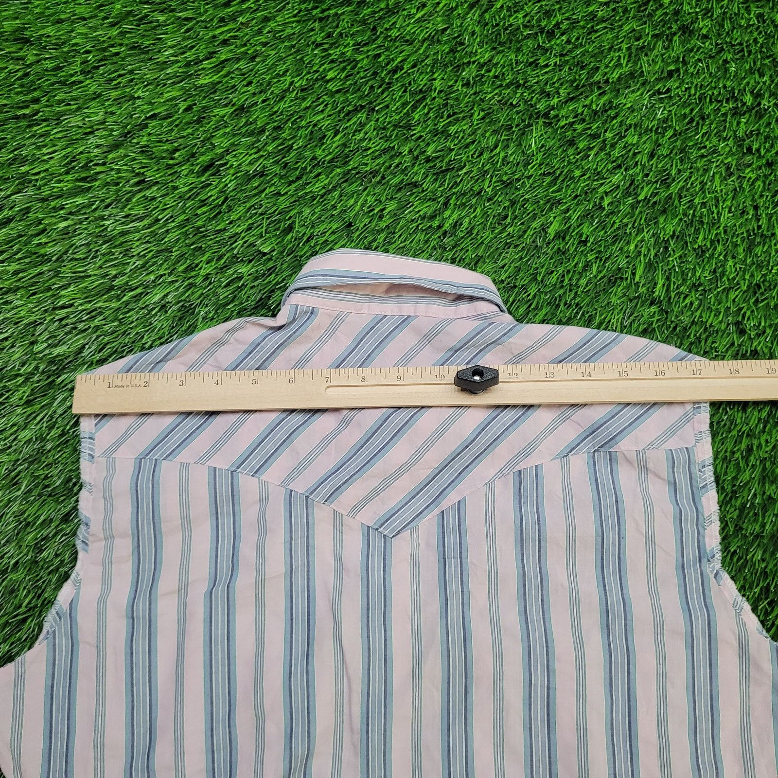 Vintage VTG 70s H Bar C Western Pearl Snap Cut Off Shirt Medium Slim Size US M / EU 48-50 / 2 - 9 Thumbnail