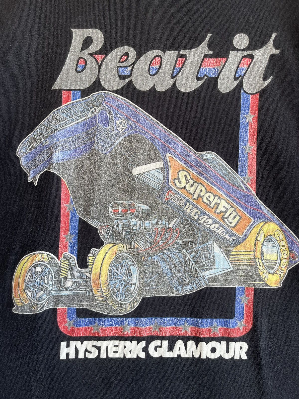 Hysteric Glamour Vintage’90s🔥HYSTERIC GLAMOUR🔥Beat it Super Fly Sun Faded Tee Size US S / EU 44-46 / 1 - 4 Thumbnail