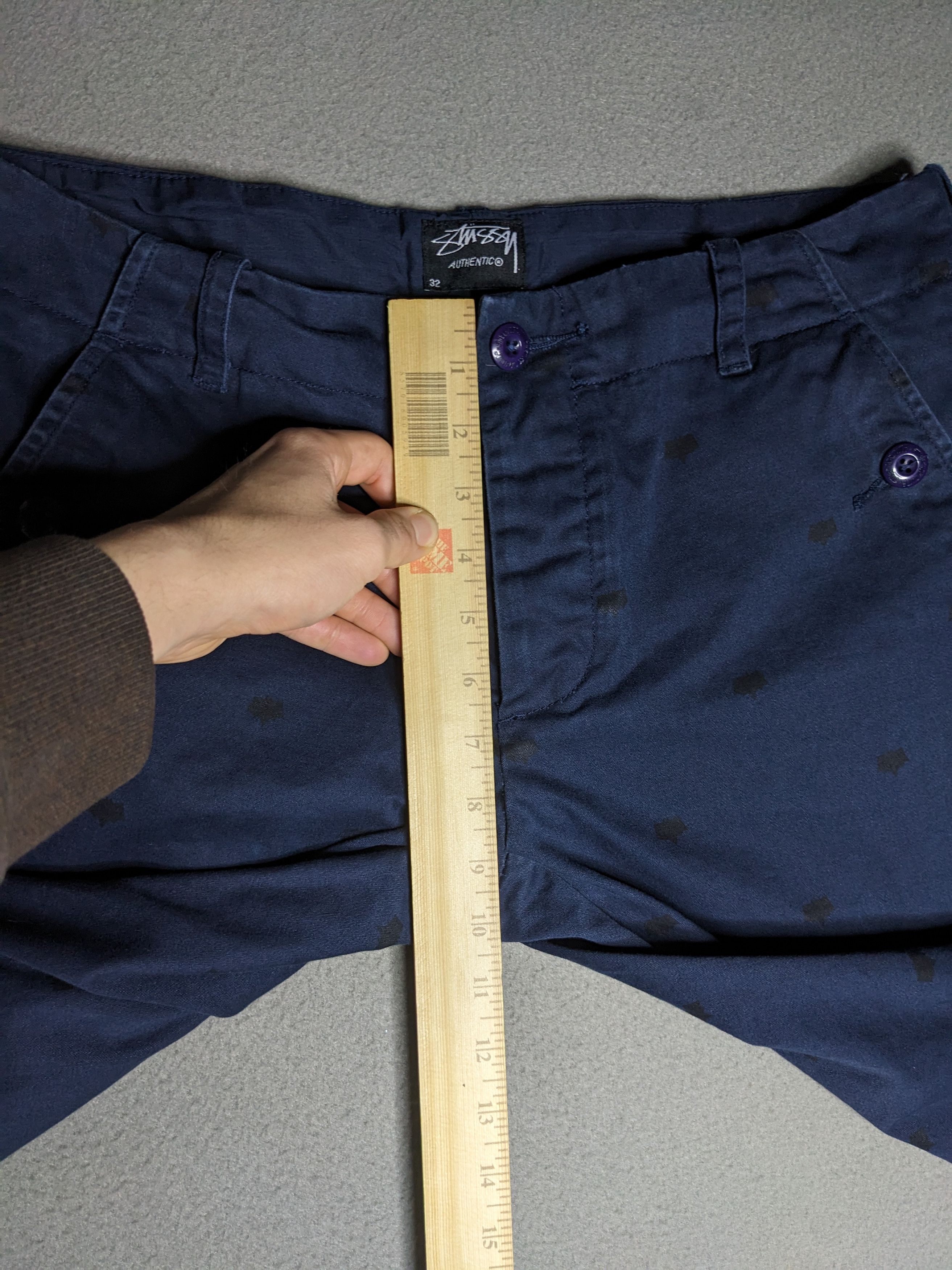 Stussy Stussy Crown Logo Work Pants 32x31 Straight Chino Navy Blue Size US 32 / EU 48 - 16 Thumbnail