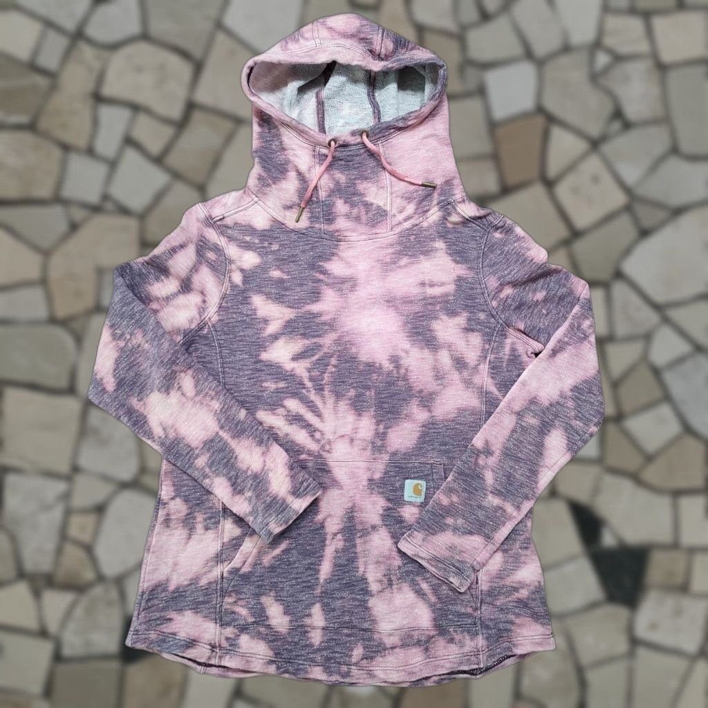 Carhartt VINTAGE Carhartt Womens M Funnel Neck Pullover Hoodie Sweatshirt Acid Wash Tie Dye Size M / US 6-8 / IT 42-44 - 1 Thumbnail