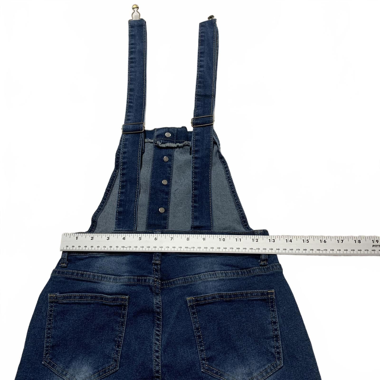 NBDN Nobrandedon Denim Overalls Women's Size Small Blue Flared Legs Jeans Size 28" / US 6 / IT 42 - 10 Thumbnail