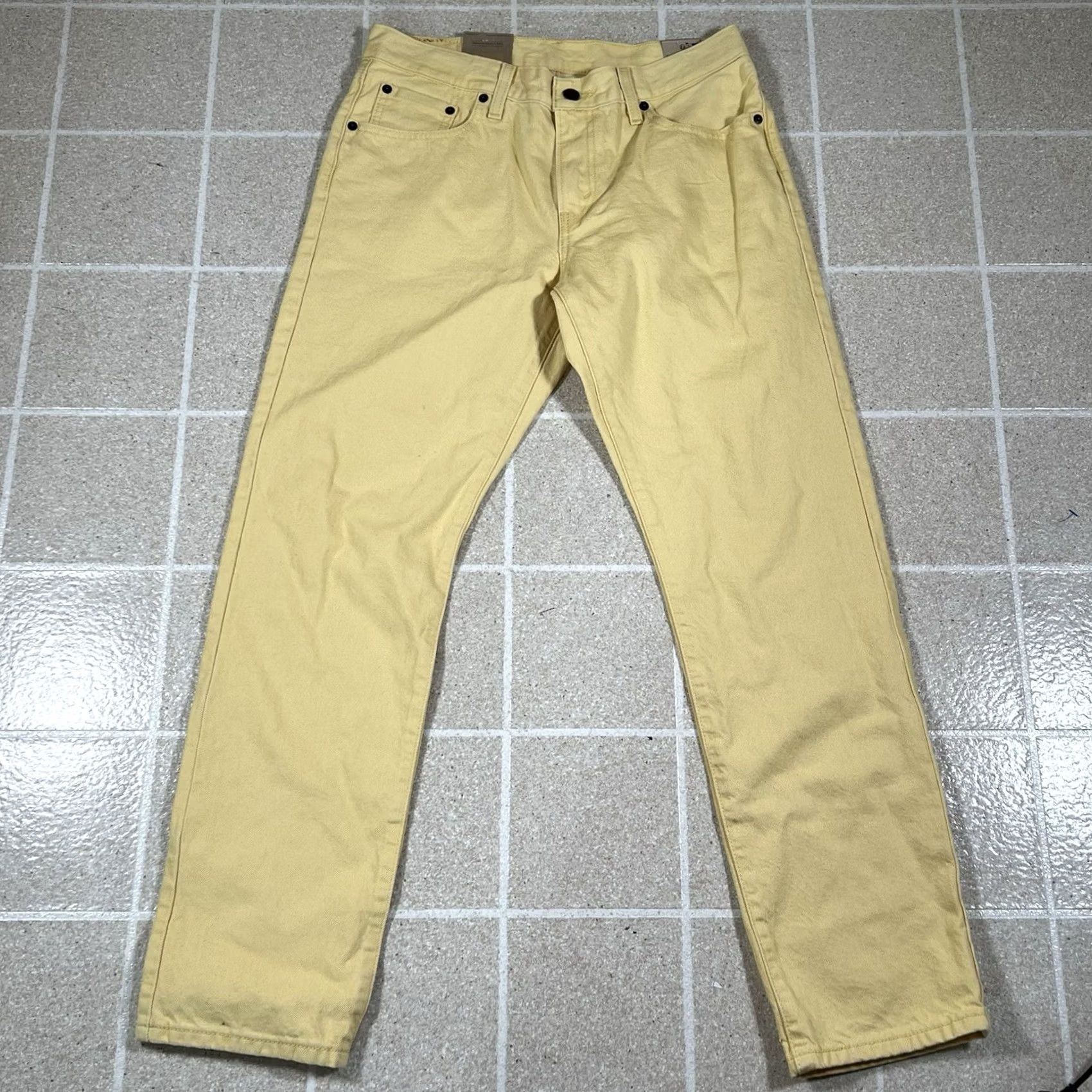 Levi's VINTAGE? Levis Jeans Womens 29 Middy Straight Mid Rise Yellow Denim Cotton 29x30 NWT Size 29" - 4 Thumbnail