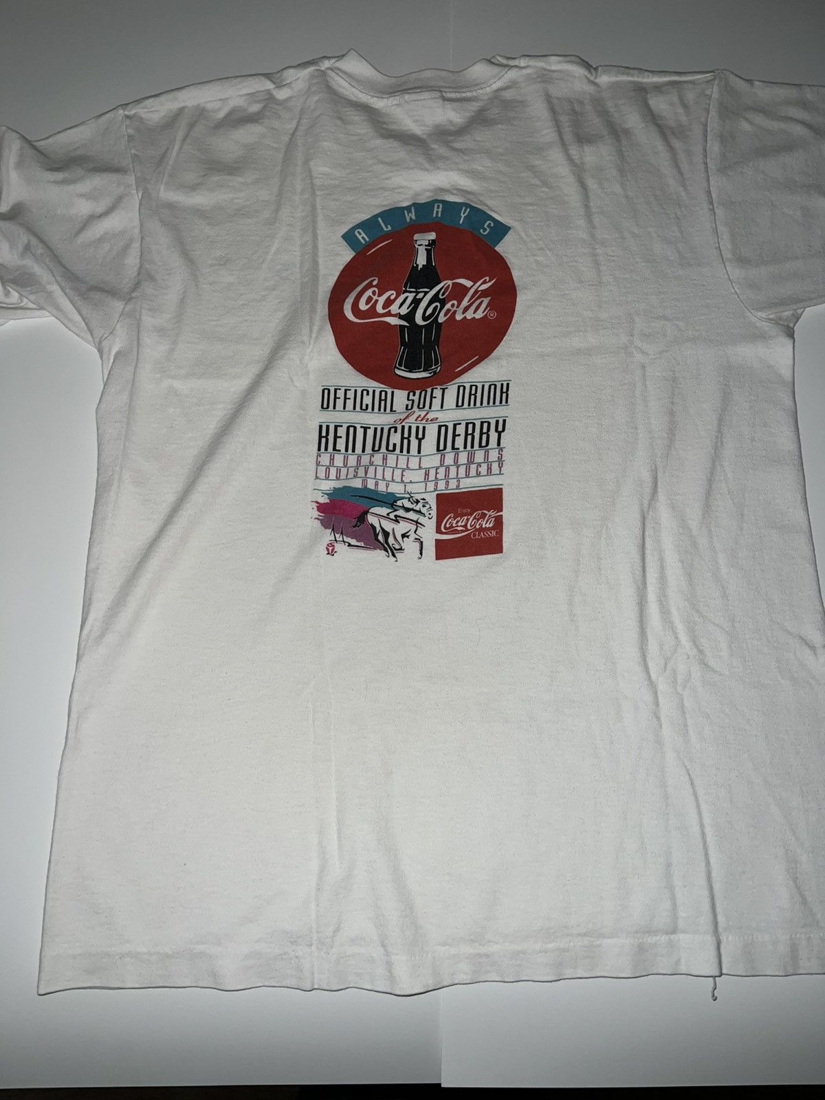 Fruit Of The Loom Vintage 90s Always Coca-Cola Single Stitch Spell Out Tee Size US L / EU 52-54 / 3 - 1 Thumbnail