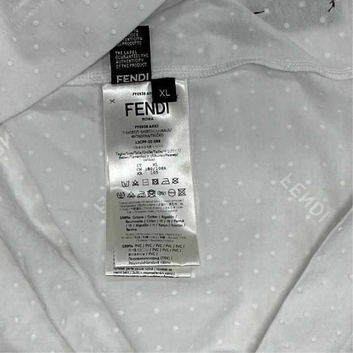 Fendi Fendi Men's White Short Sleeve T-Shirt -2507 Size US XL / EU 56 / 4 - 3 Thumbnail