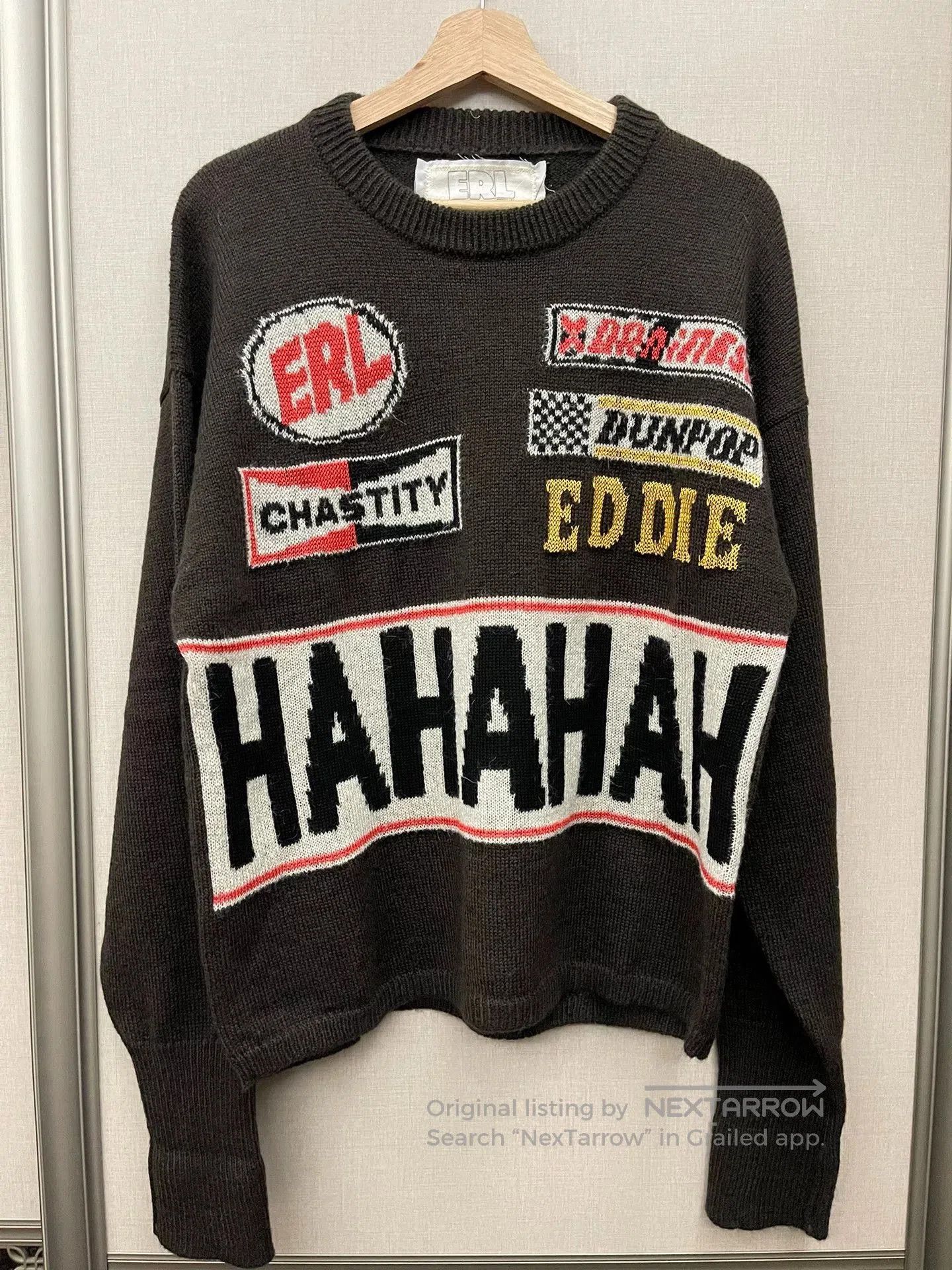 ERL brown patterned knitted sweater ERL. Size US L / EU 52-54 / 3 - 2 Thumbnail