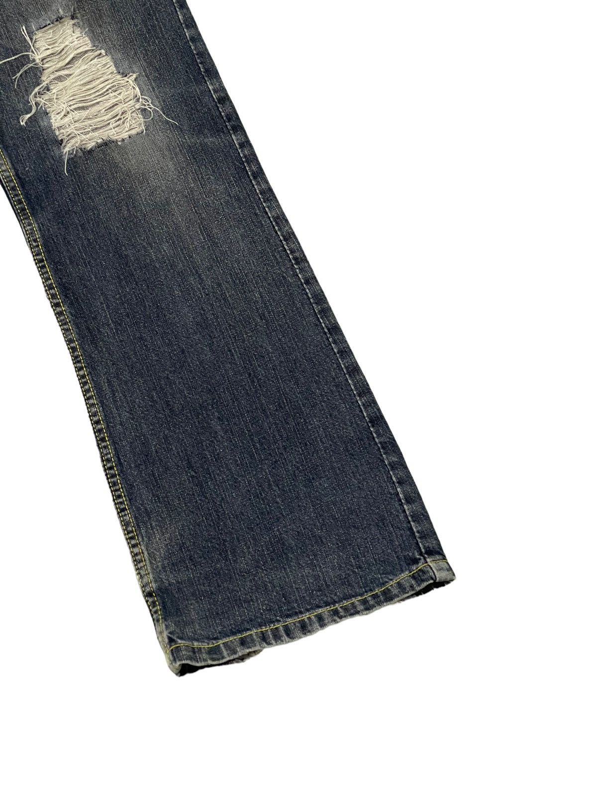Japanese Brand Flare Jeans Nylaus Distress Low Rise Boot Cut 6🟦3 Size US 32 / EU 48 - 4 Thumbnail