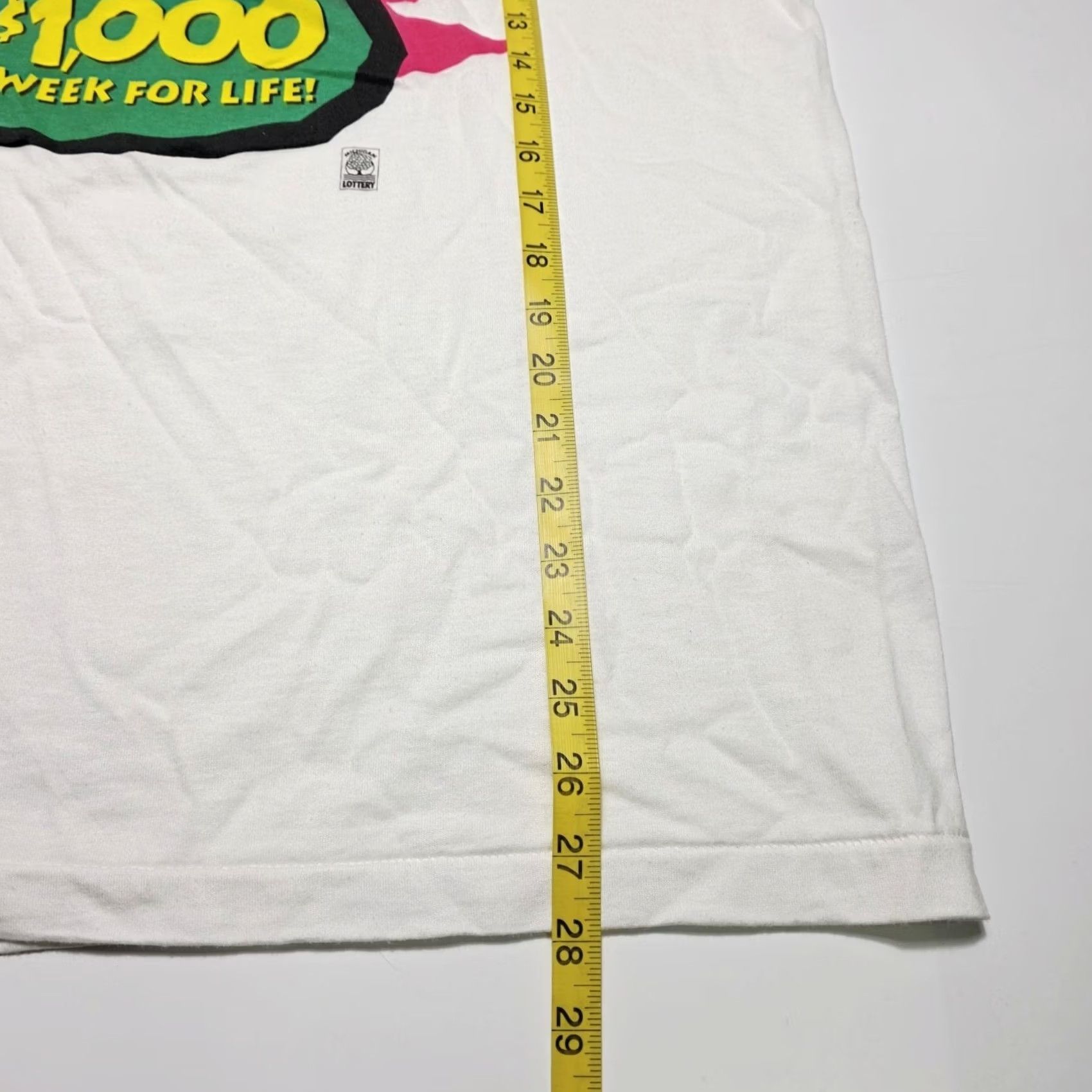 Fruit Of The Loom VINTAGE Michigan Lottery Promo Win For Life Single Stitch Shirt Mens XL 90s Size US XL / EU 56 / 4 - 6 Thumbnail