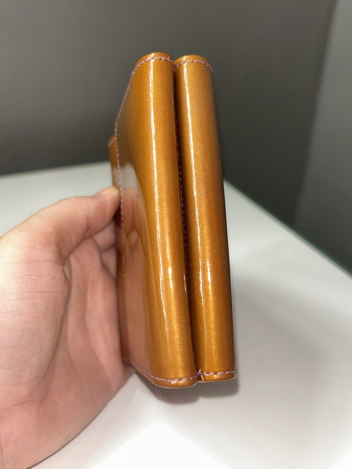 Chanel Vintage Chanel Chestnut Orange Patent Leather Compact Wallet Size ONE SIZE - 11 Thumbnail