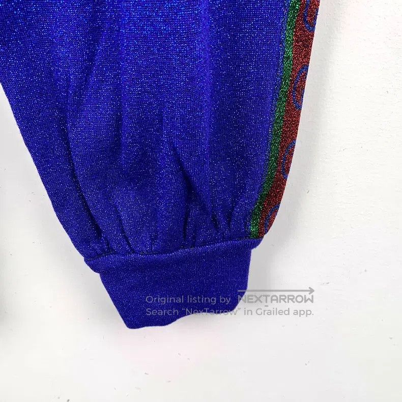 Gucci Gucci Size XS Blue side striped glitter wool casual trouser Size 42" / US 20 - 5 Thumbnail