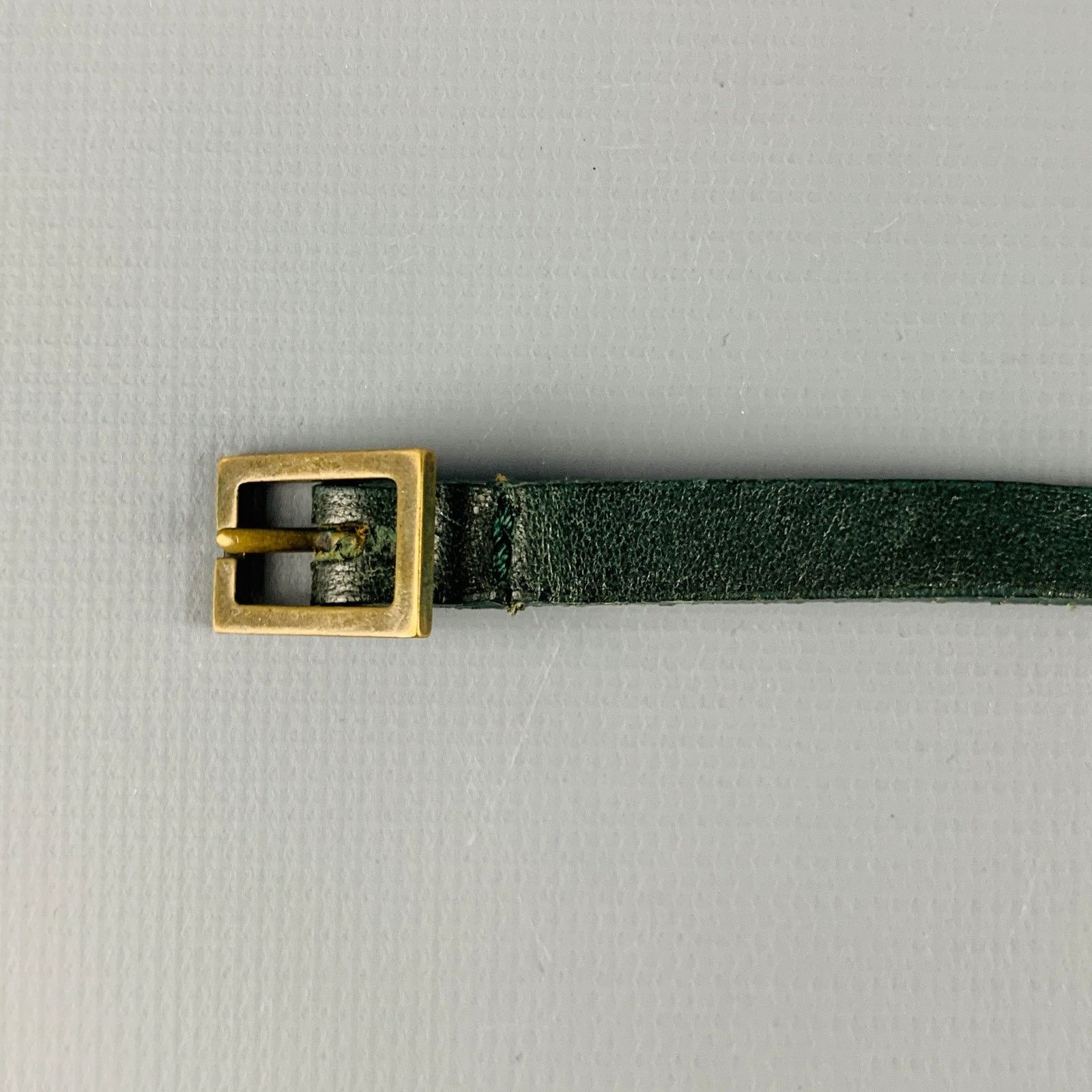 Vintage VINTAGE Size XL Thin Green Leather Belt Size ONE SIZE - 4 Thumbnail
