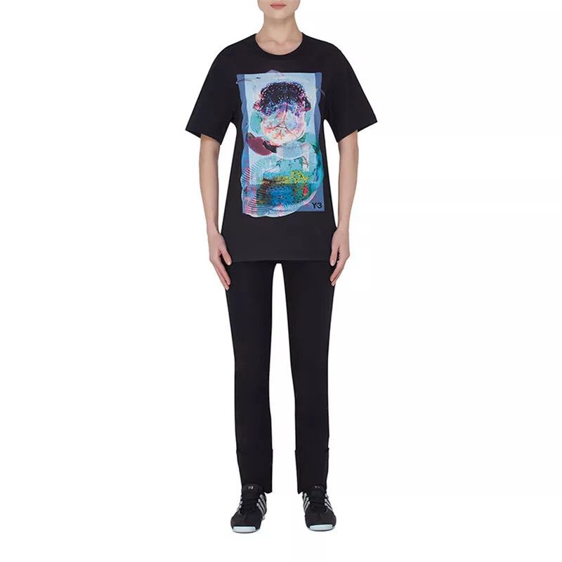 Yohji Yamamoto Y-3 & Adidas Black Printed T-Shirts Size US XS / EU 42 / 0 - 2 Thumbnail