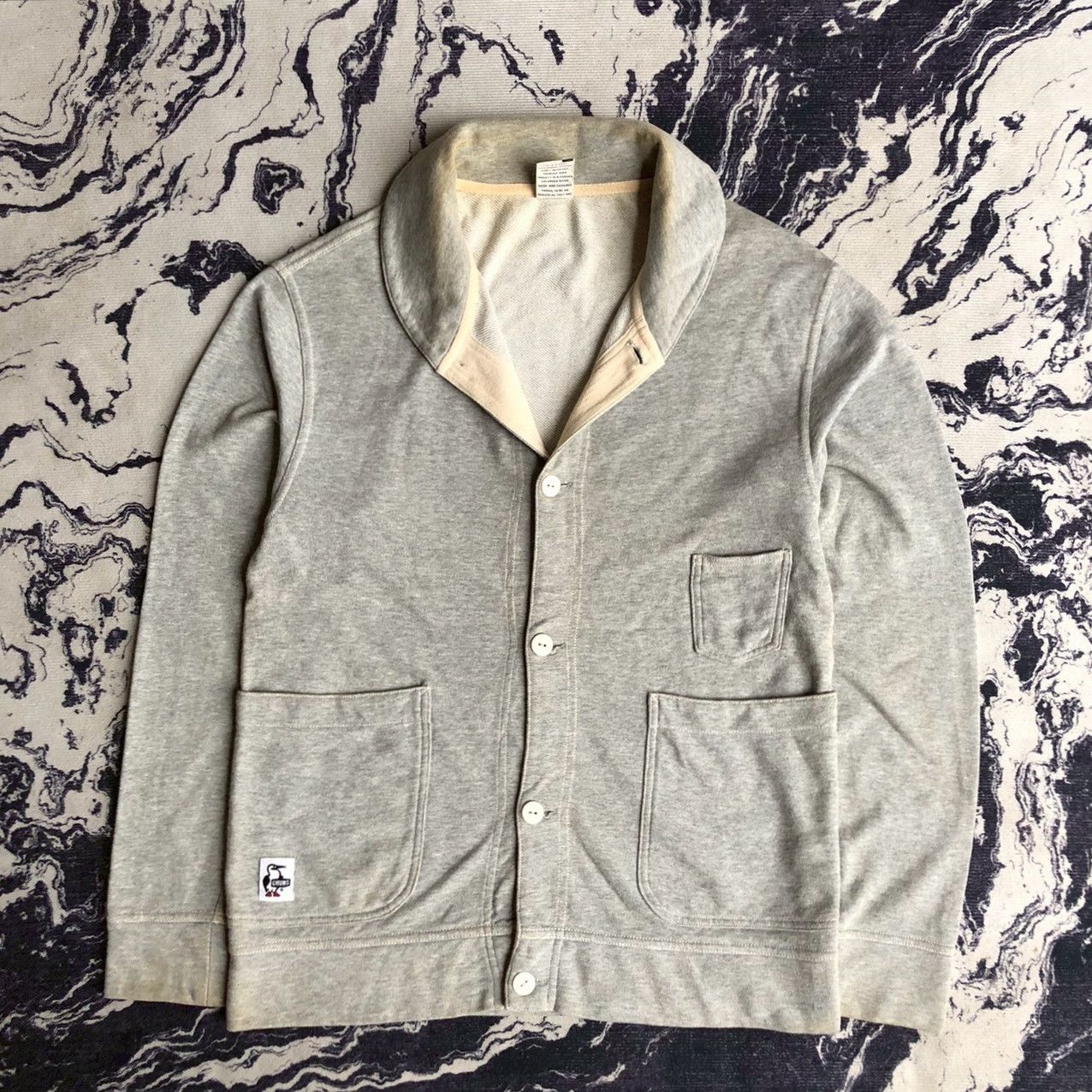 Chums Vintage CHUMS Grey Sweat Cardigan Button Jacket Size US S / EU 44-46 / 1 - 1 Thumbnail