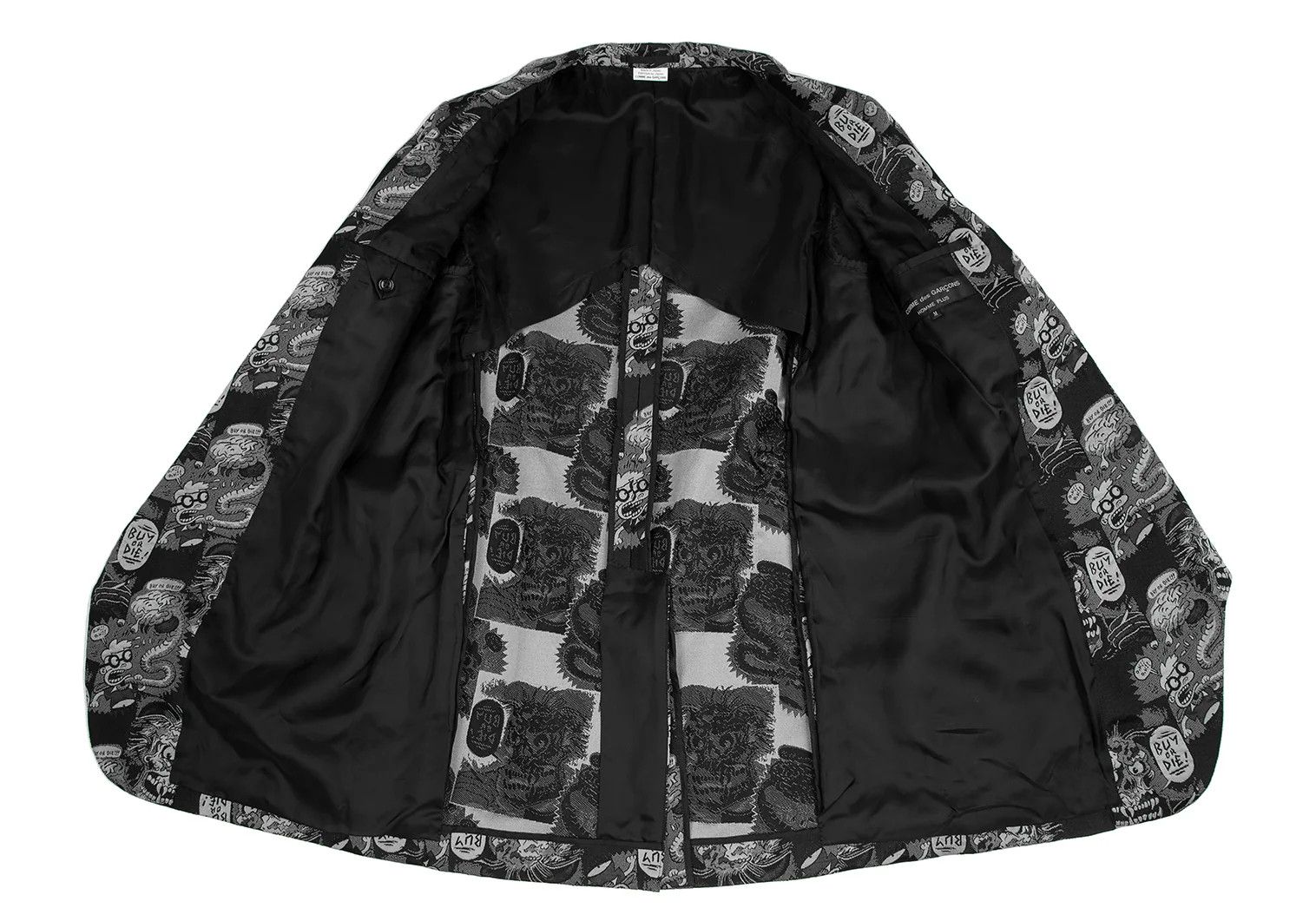 Comme des Garcons Homme Plus Comic Jacquard Drawstring Jacket in Black and Gray M Size US M / EU 48-50 / 2 - 7 Thumbnail