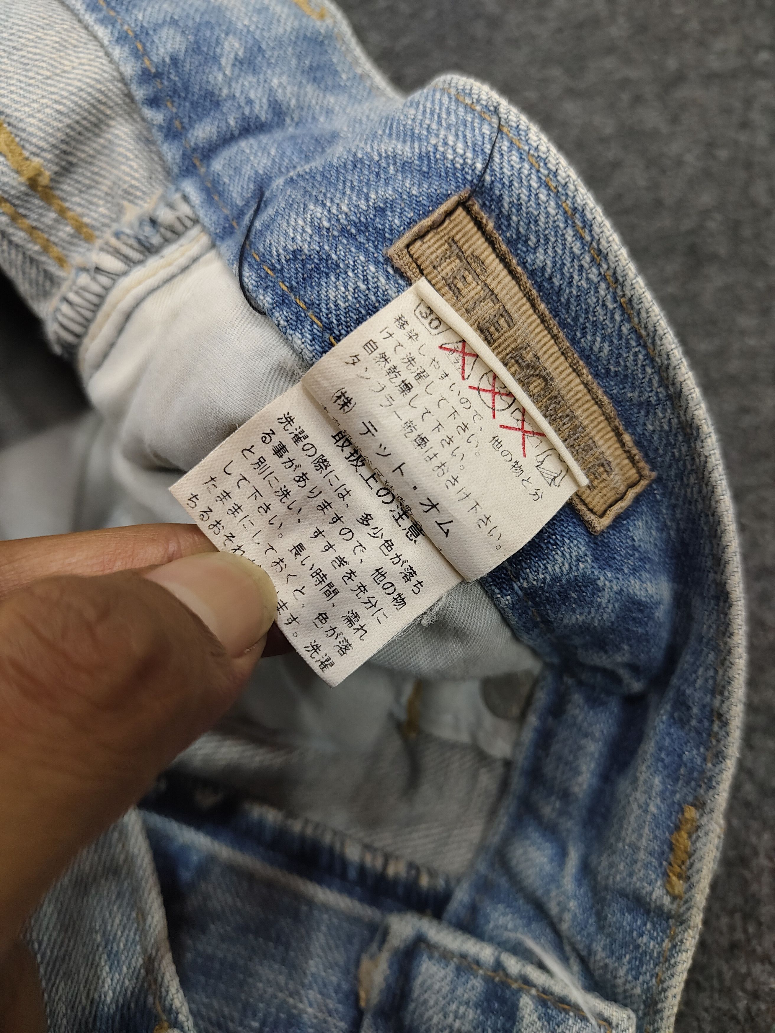 Tete Homme TETE Homme- Heavy Faded Indigo Distressed Straight Jeans Size US 31 - 7 Thumbnail