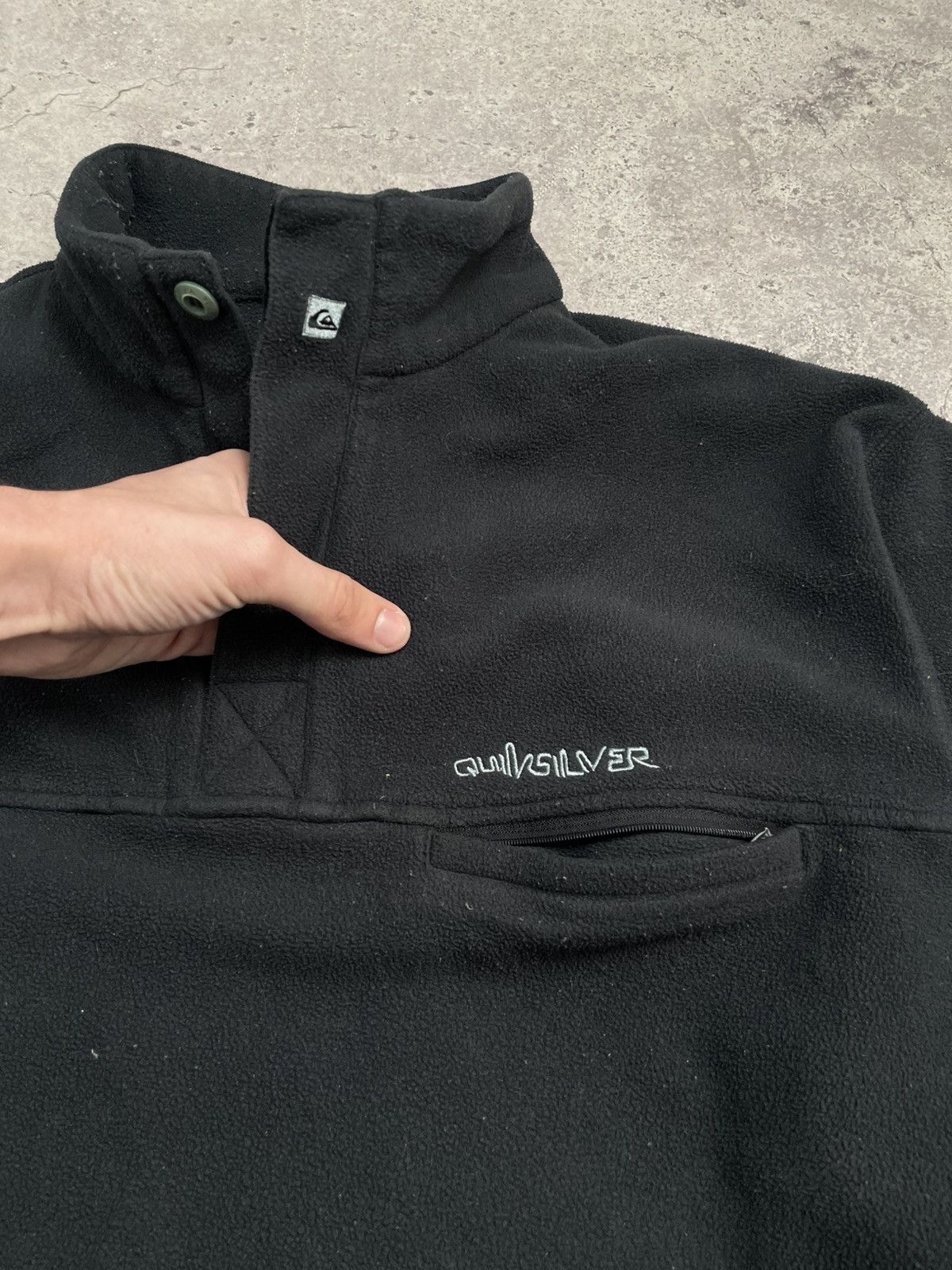 Quiksilver × Vintage QUIKSILVER VINTAGE BLACK LOGO 1/3 ZIP FLEECE Size US L / EU 52-54 / 3 - 5 Thumbnail