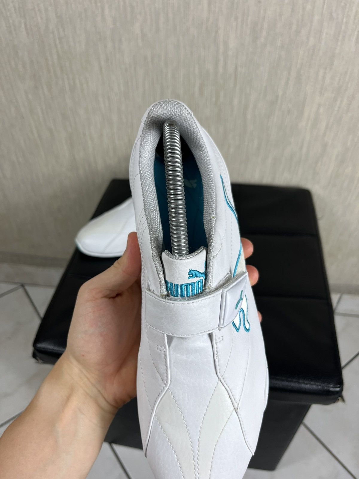 Puma × Vintage Vintage Puma y2k leather velcro shoes low sneakers speed cat Size US 8.5 / EU 41-42 - 12 Thumbnail