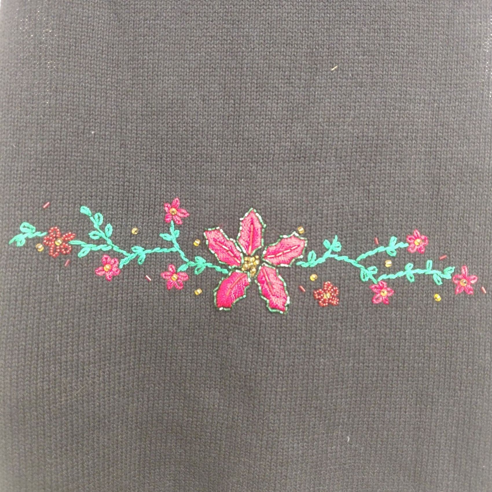 Vintage Vtg Studio Joy Vest Women’s P/XL Embellished Floral Christmas Knit Sleeveless Sweater Vest Size XL / US 12-14 / IT 48-50 - 6 Thumbnail