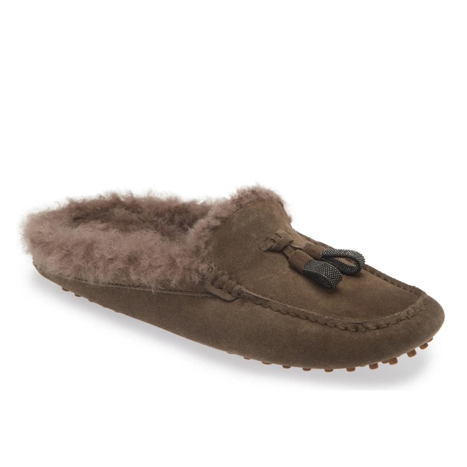 Brunello Cucinelli Brunello Cucinelli Monili Shearling Mule Brown 36.5 Size US 6.5 / IT 36.5 - 1 Thumbnail