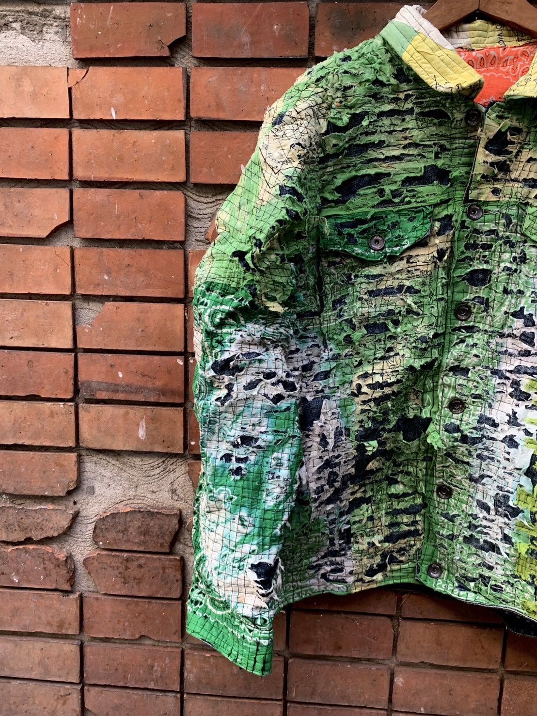 Handmade Distressed Sashiko Denim Jacket like Kapital Size US M / EU 48-50 / 2 - 2 Thumbnail