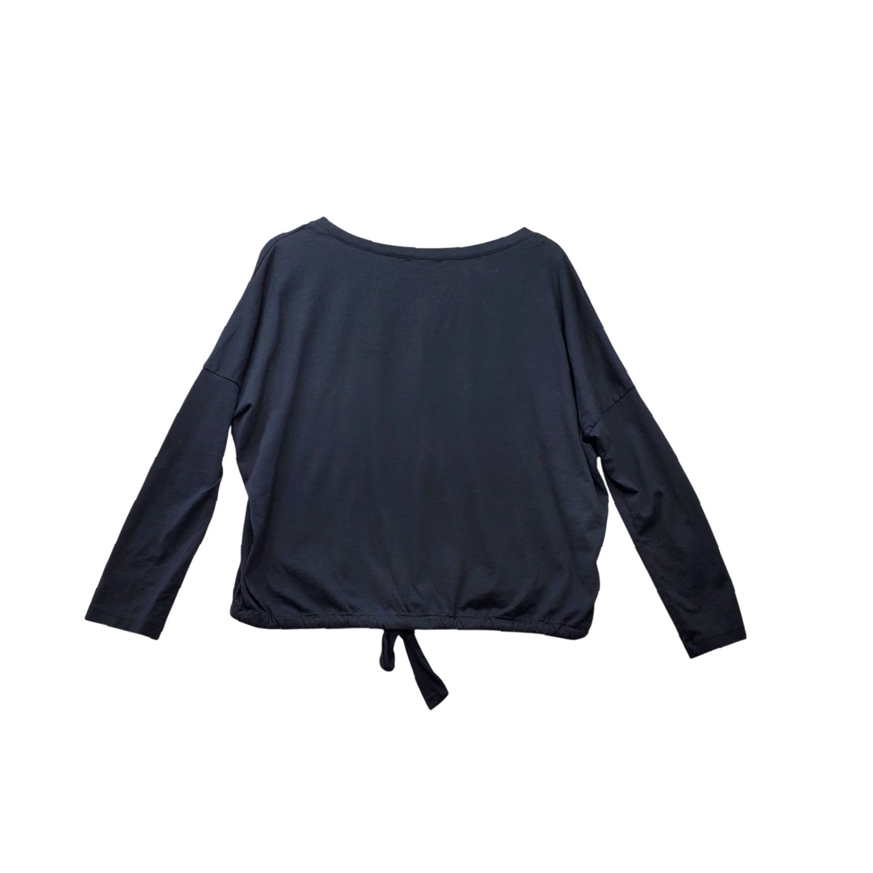 Eberjey VINTAGE Eberjey Long Sleeve Top Womens Small Black Tie Hem Drop Shoulder Whimsy Goth Size S / US 4 / IT 40 - 5 Thumbnail