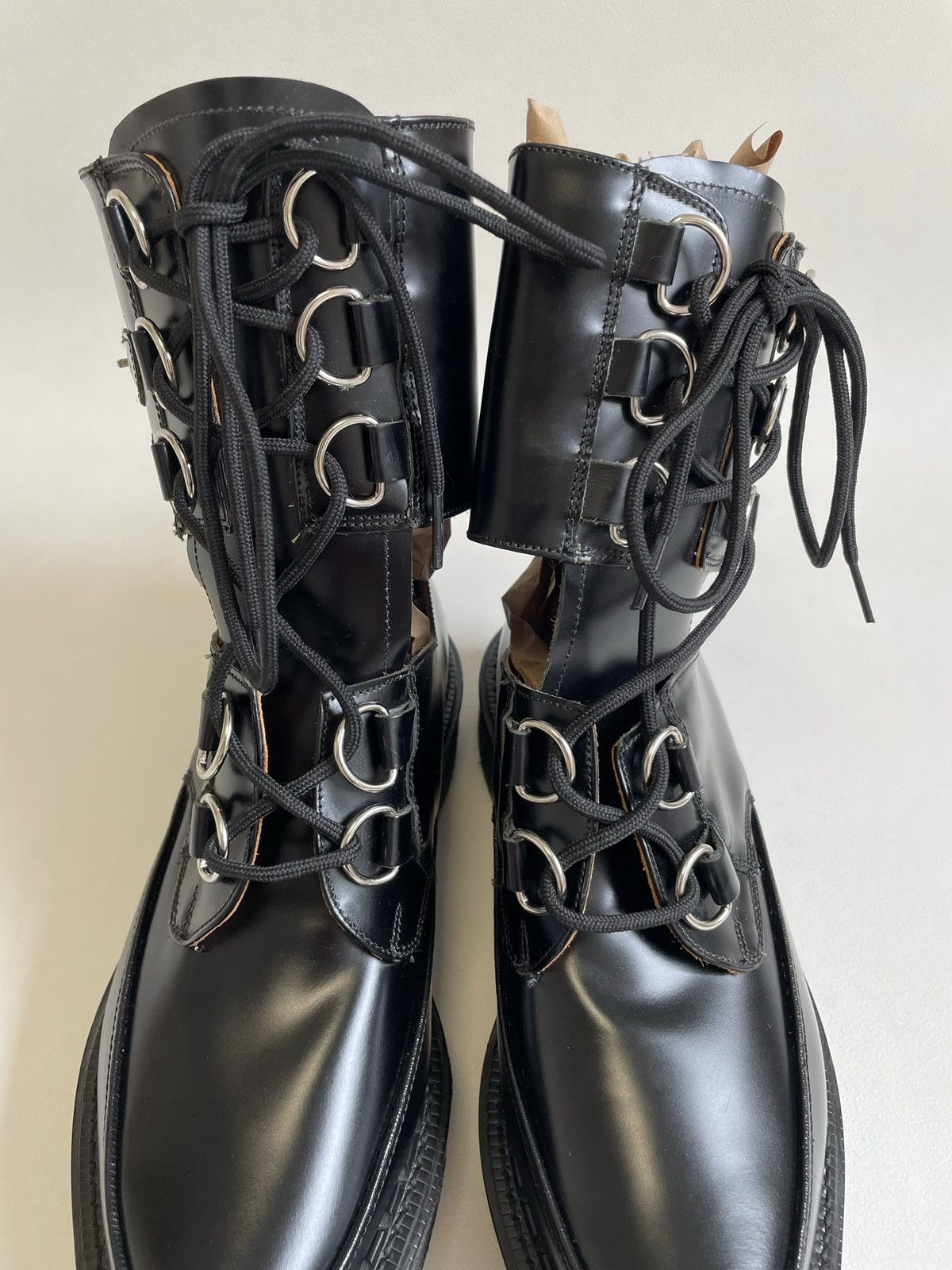 Comme des Garcons Black Leather Combat Boot Creepers Size US 9 / IT 39 - 6 Thumbnail