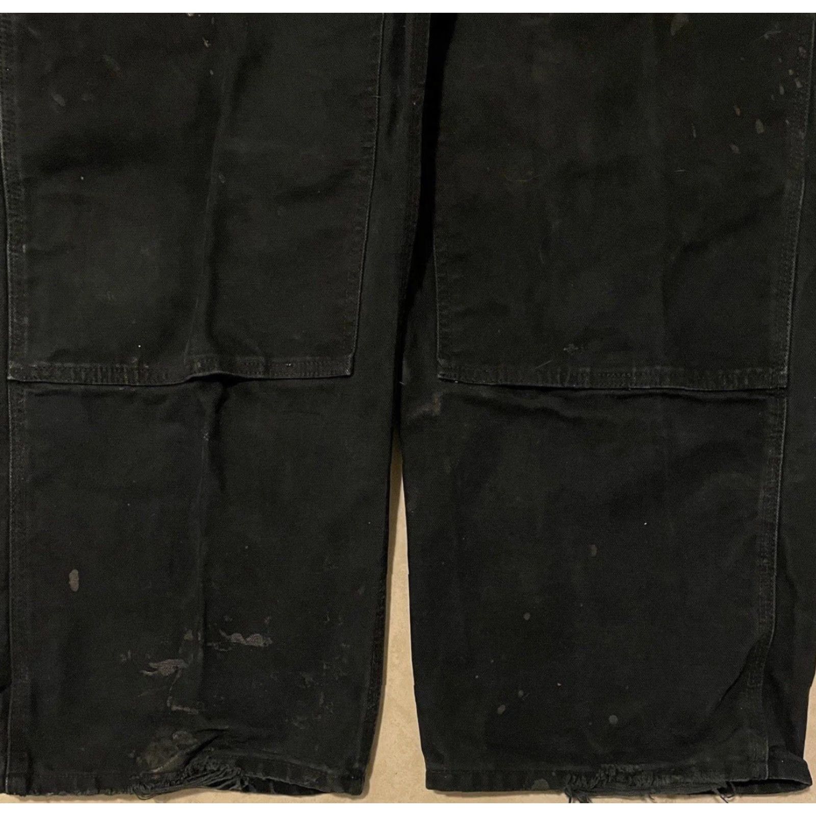 Carhartt VINTAGE Carhartt Overalls Jeans 40/29 Black Distressed Double Knee 80s 90s Grunge Trucker Punk Skate Workwear Mens Size US 40 / EU 56 - 4 Thumbnail