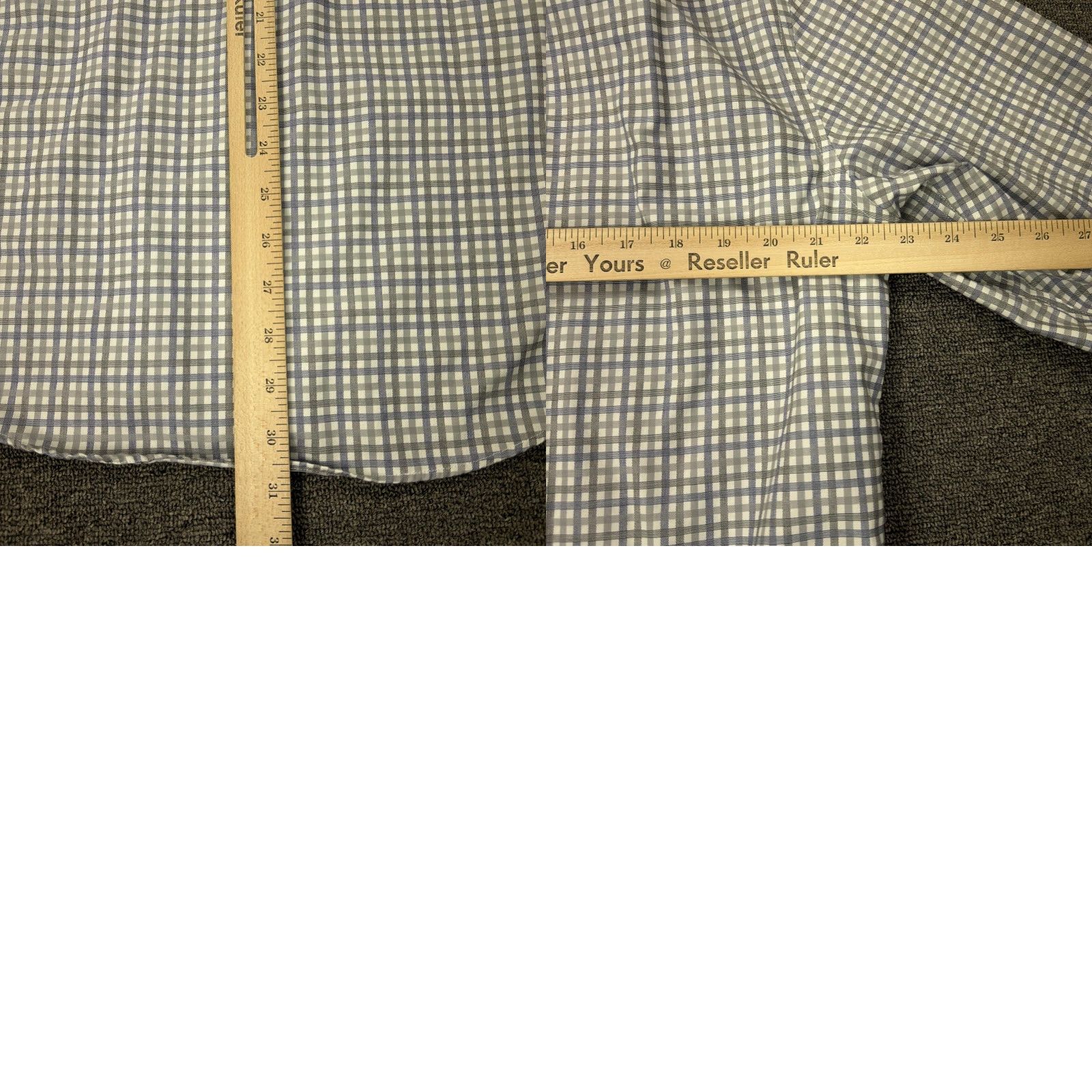 Pronto Uomo Pronto Uomo Shirt Mens L Blue Gingham Non Iron Button Front Long Sleeve Dress Shirt Size US L / EU 52-54 / 3 - 8 Thumbnail