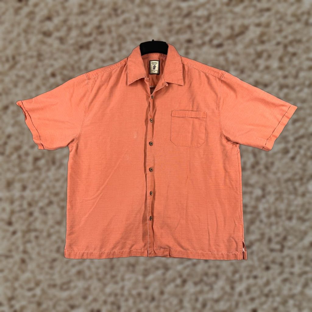 Vintage Jamaica Jaxx Shirt Men Extra Large Orange Button Up Pocket Hawaiian 100% Silk Size US XL / EU 56 / 4 - 1 Thumbnail